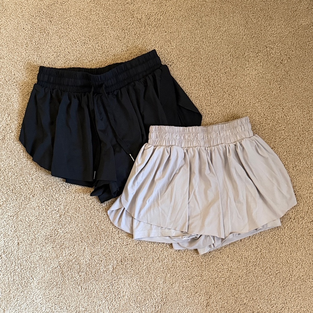 Lot of Girls Flowy Shorts Black and Gray